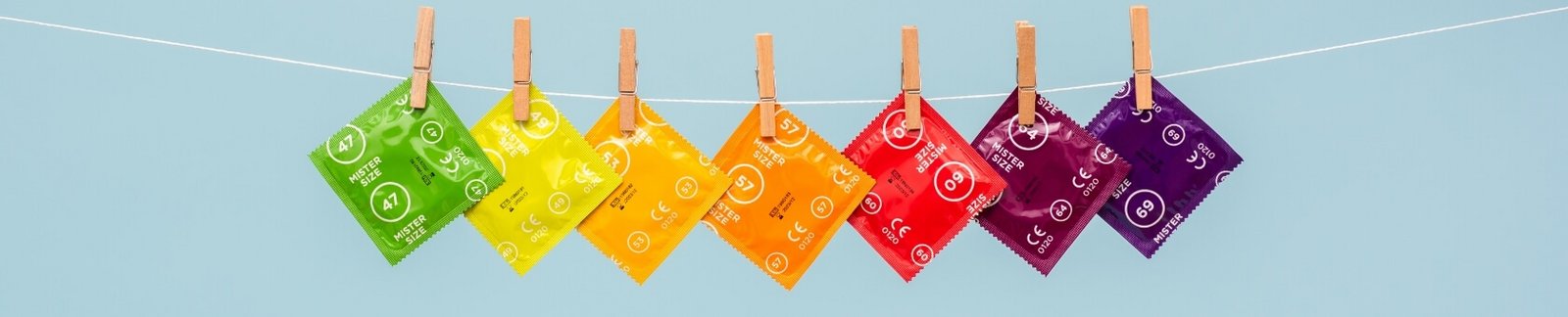 7 Mister Size -kondomia pyykkinarulla