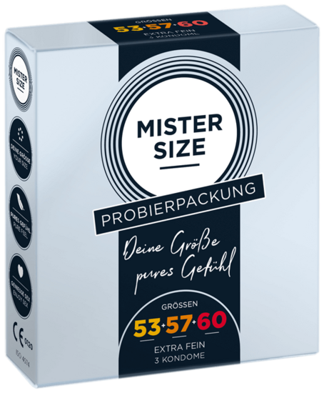 MISTER SIZE Medium Kokeilusetti 53 - 57 - 60 (3 kondomia)
