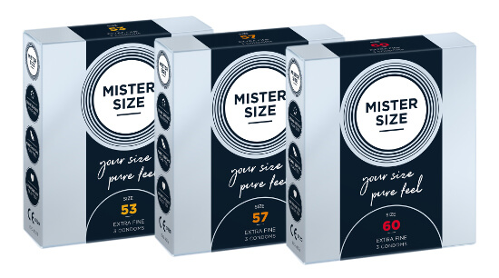 MISTER SIZE -maistiaissarja 53-57-60 (3x3 kondomia)