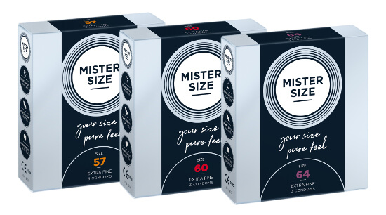 MISTER SIZE Trial Set 57-60-64 (3x3 kondomia)